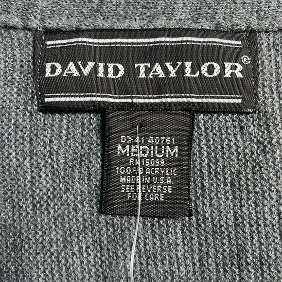 NWT 90s vintage cardigan Sears David Taylor grandpa sweater size medium neutral - Picture 6 of 15